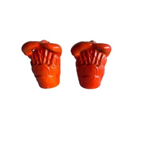 Vintage Lobster Ceramic Salt Pepper Shakers Japan Red MCM Mid-Century S & P Set - Picture 4 of 6